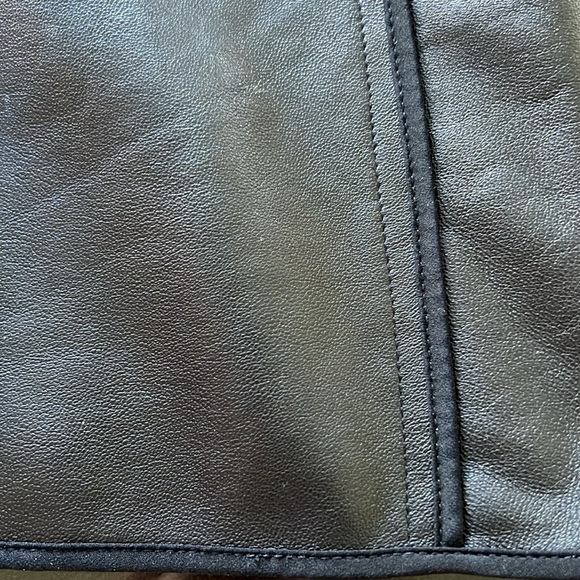 EUC Per Se Leather and Wool Crewneck Sweater size Small - Picture 4 of 5